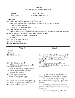 Giáo án lớp 5 - Tuần 30, thứ hai