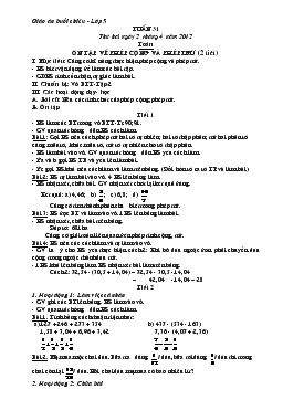 Giáo án lớp 5 - Tuần 31 năm 2012