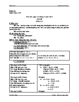 Giáo án lớp 5 tuần 31 năm 2013 - 2014