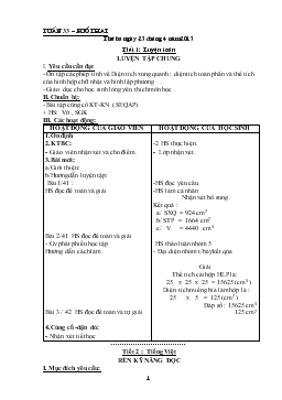 Giáo án lớp 5 - Tuần 33 (buổi chiều)