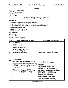 Giáo án lớp 5 - Tuần 4 - Trường TH Bình Văn Giáo