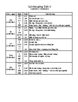 Giáo án lớp 5 tuần 5 năm 2014