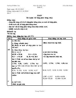 Giáo án lớp 5 - Tuần 8 - Trường TH Bình Văn