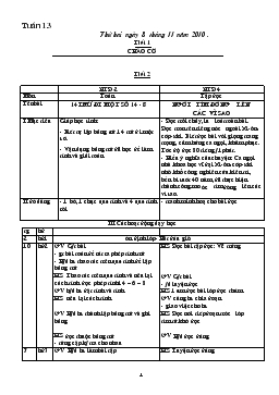 Giáo án lớp ghép 1, 2 - Tuần 13