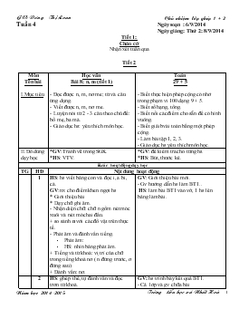 Giáo án lớp ghép 1, 2 - Tuần 4