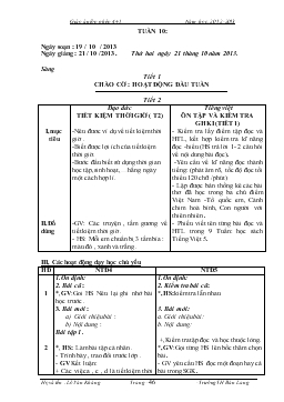 Giáo án lớp ghép 4, 5 - Tuần 10 năm học: 2013-2014