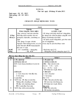 Giáo án lớp ghép 4, 5 - Tuần 11 năm học: 2013-2014