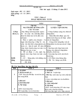 Giáo án lớp ghép 4, 5 - Tuần 13  năm học: 2013-2014
