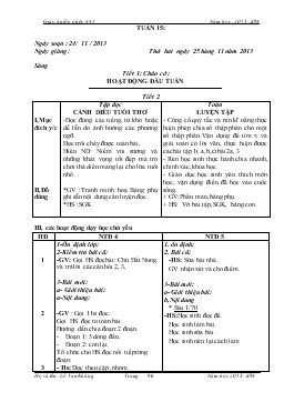 Giáo án lớp ghép 4, 5 - Tuần 15 năm học: 2013-2014