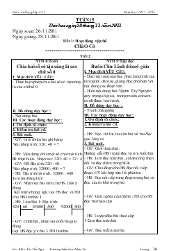 Giáo án lớp ghép 4, 5 - Tuần 15