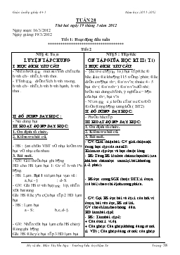 Giáo án lớp ghép 4, 5 - Tuần 28