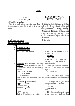 Giáo án lớp ghép 4, 5 - Tuần 4, tiết 2, 3, 4