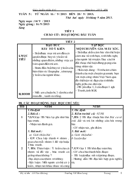 Giáo án lớp ghép 4, 5 - Tuần 5 năm học: 2013-2014