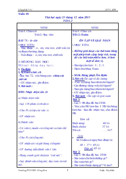 Giáo án lớp ghép (lớp 1, 2) - Tuần 18