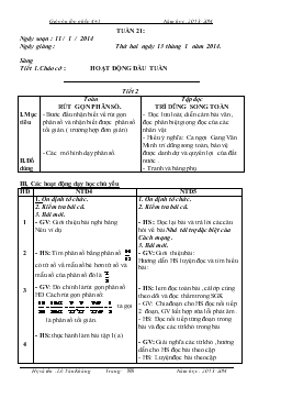 Giáo án lớp ghép (lớp 4, 5) - Tuần 21