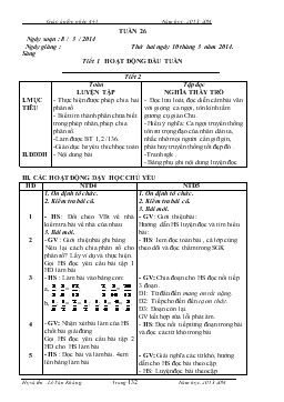 Giáo án lớp ghép (lớp 4, 5) - Tuần 26