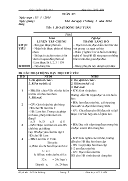 Giáo án lớp ghép (lớp 4, 5) - Tuần 27