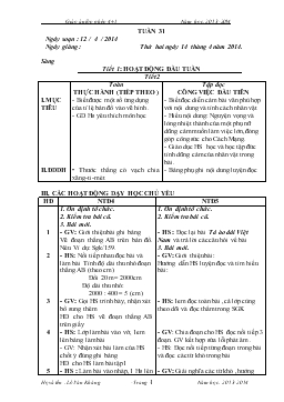 Giáo án lớp ghép (lớp 4, 5) - Tuần 31