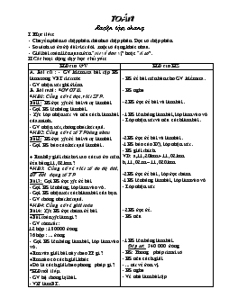 Giáo án môn Toán - Tuần 10