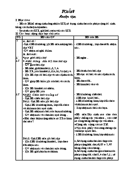 Giáo án môn Toán - Tuần 11