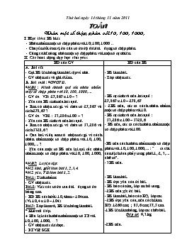 Giáo án môn Toán - Tuần 12