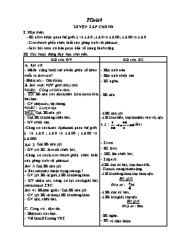 Giáo án môn Toán - Tuần 7