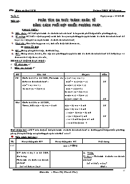 Giáo án Số học 8 tiết 12- Phân tích đa thức thành nhân tử bằng cách phối hợp nhiều phương pháp