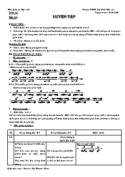 Giáo án Số học 8 tiết 29- Luyện tập