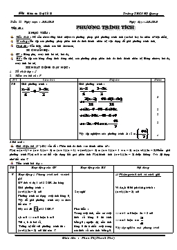 Giáo án Số học 8 tiết 46- Phương trình tích