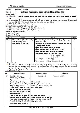 Giáo án Số học 8 tiết 52- Giải bài toán bằng cách lập phương trình (tiếp theo)