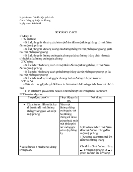 Giáo án Toán 11- Khoảng cách