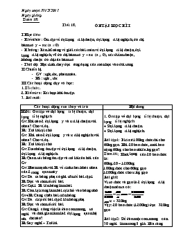 Giáo án Tự chọn lớp 7- Tuần 18: tiết 18: ôn tập học kì I