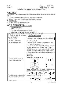 Giáo án Tự chọn Toán 7