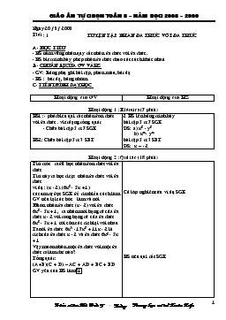 Giáo án tự chọn toán 8 – năm học 2008 – 2009