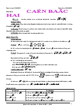 Giáo án Tự chọn Toán 9 – Bám sát (2014 – 2015)