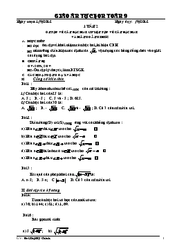 Giáo án tự chọn toán 9