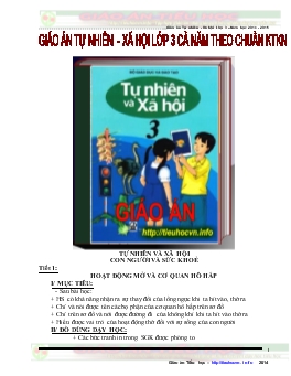 Giáo án tự nhiên - Xã hội lớp 3 cả năm theo chuẩn kiến thức kỹ năng