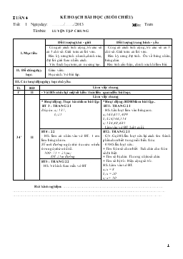 Kế hoạch bài học (buổi chiều), tuần 4