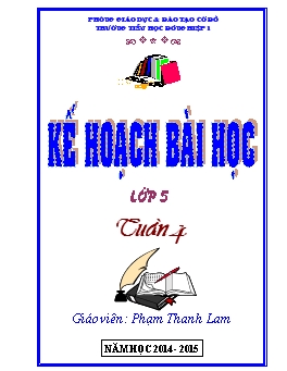 Kế hoạch bài học lớp 5 - Tuần 4