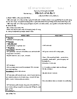 Kế hoach bài học môn Lịch sử và Địa lí