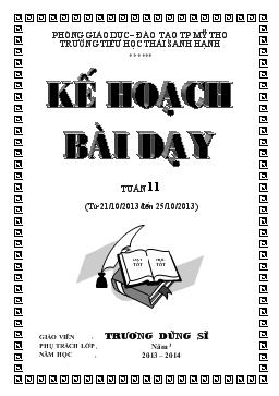 Kế hoạch bài học tuần 11