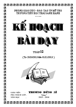 Kế hoạch bài học tuần 12