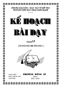 Kế hoạch bài học tuần 13