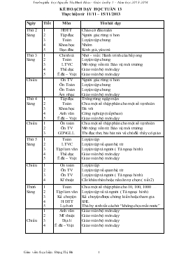 Kế hoạch dạy học tuần 13