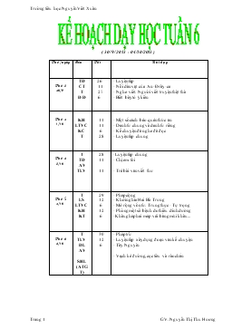 Kế hoạch dạy học tuần 6