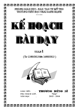 Kế hoạch giảng dạy tuần 1