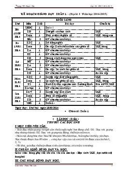 Kế hoạch giảng dạy tuần 1