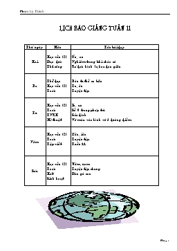 Lịch báo giảng tuần 11