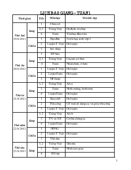 Lịch báo giảng tuần 1