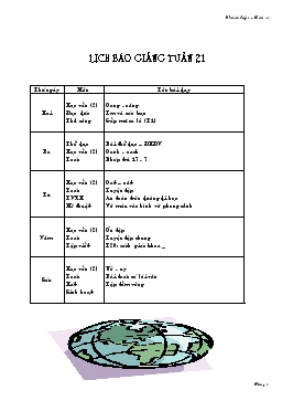 Lịch báo giảng tuần 21